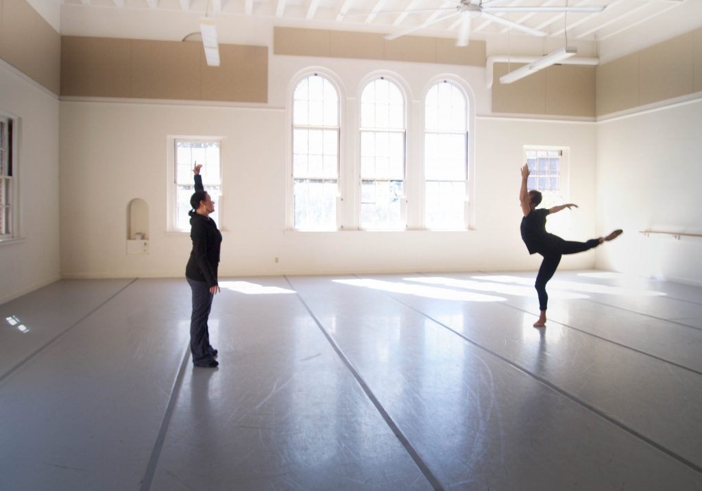 Jodie Gates rehearsing with Jared Angle for "Liquid Velvet" | Photo by Wilson Vu