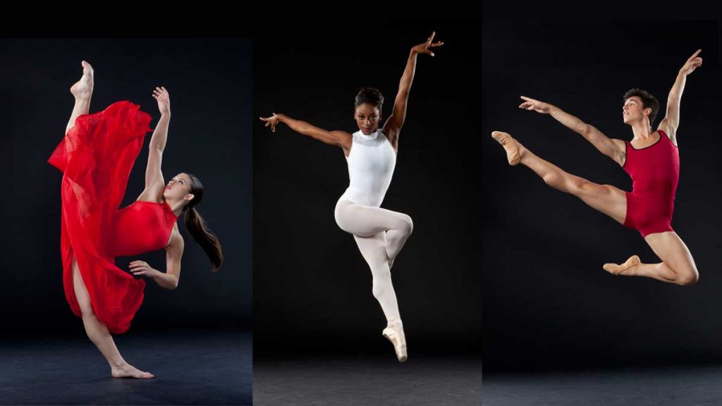 Dizzy Feet Scholarship Award Recipients Alyssa Allen, Lenai Wilkerson and Paulo Hernandez-Farella