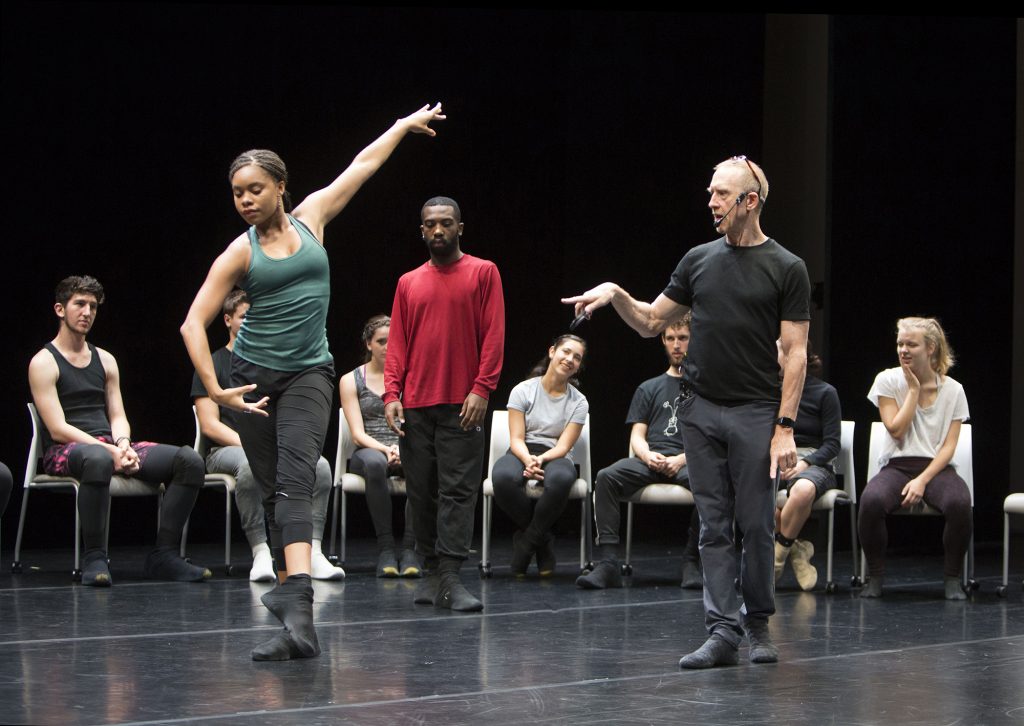 William Forsythe and BFA freshman Ausia Jones in "Focus Forsythe: The Choreographer's Process" | Photo by Rose Eichenbaum