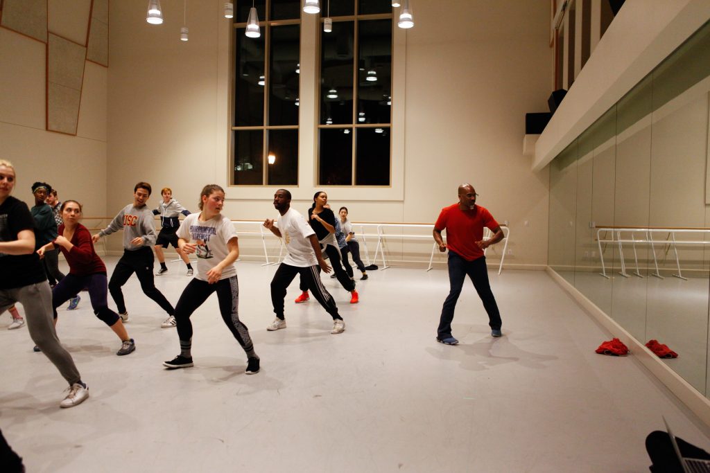 Raphael Xavier in rehearsal for his piece for Kaufman's Spring Performance. Photo by Carolyn DiLoreto