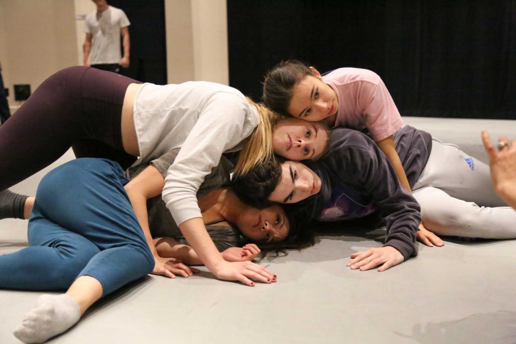 BFA students rehearse "Caught in the Chamber" | Photo by Carolyn DiLoreto