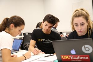 USC Kaufman BFA students in class | Photo by Heather Toner
