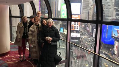 Donors above view of Times Square