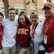 Family and friends in USC colors