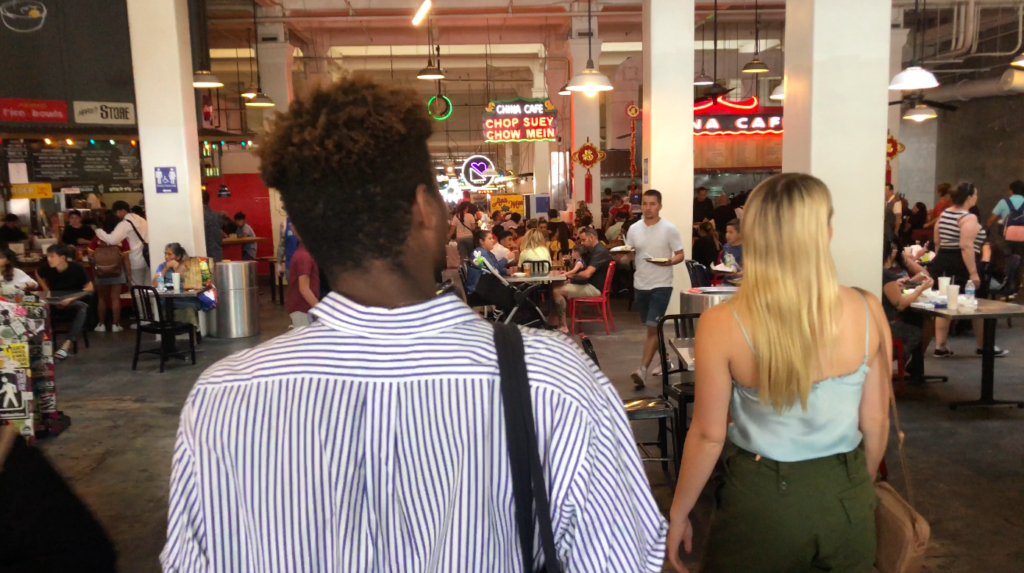 students at Grand Central Market in downtown LA