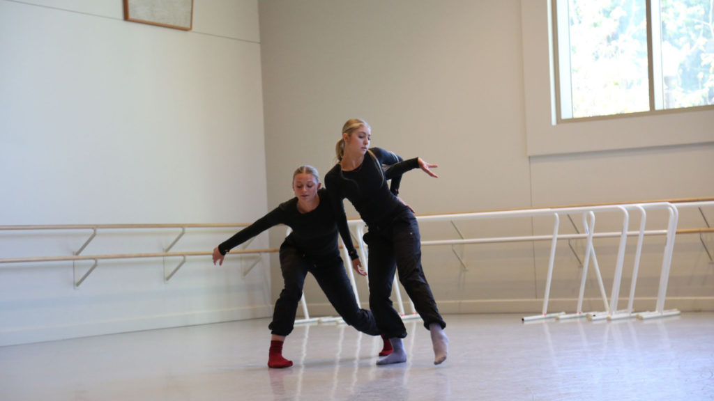 Lauren Brophy dancing in the studio.