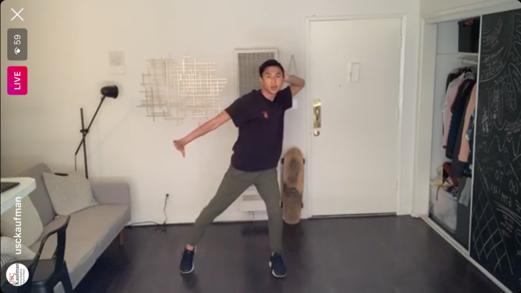 Justin Pham teaching in his apartment