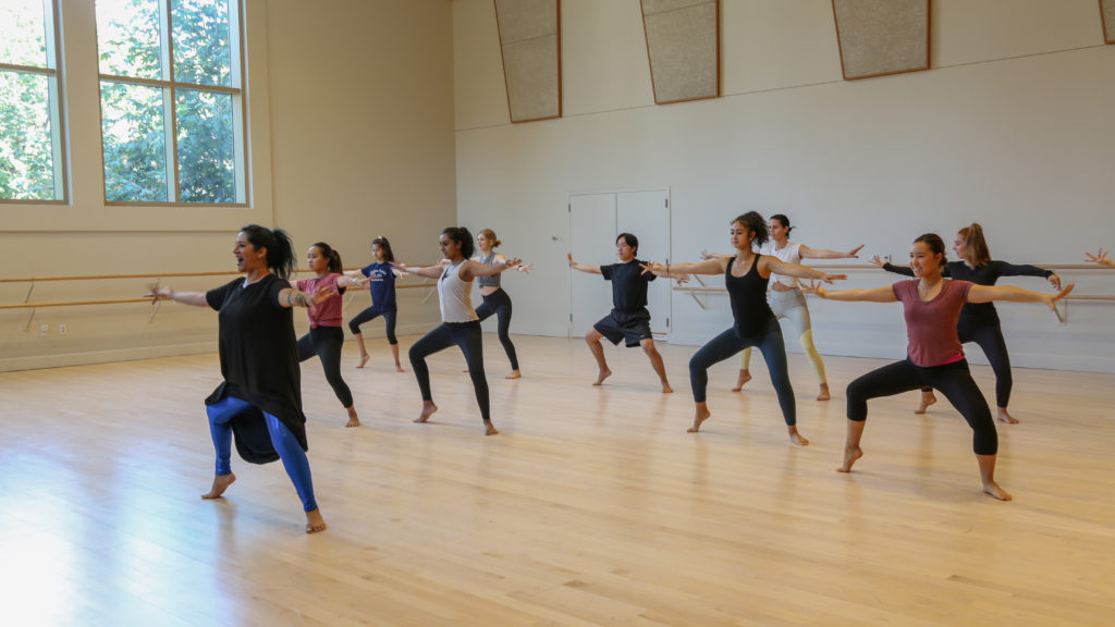 Achinta S. McDaniel teaches class in a Kaufman studio