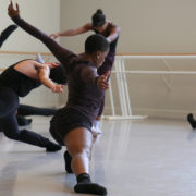 Dancers improvising in a studio