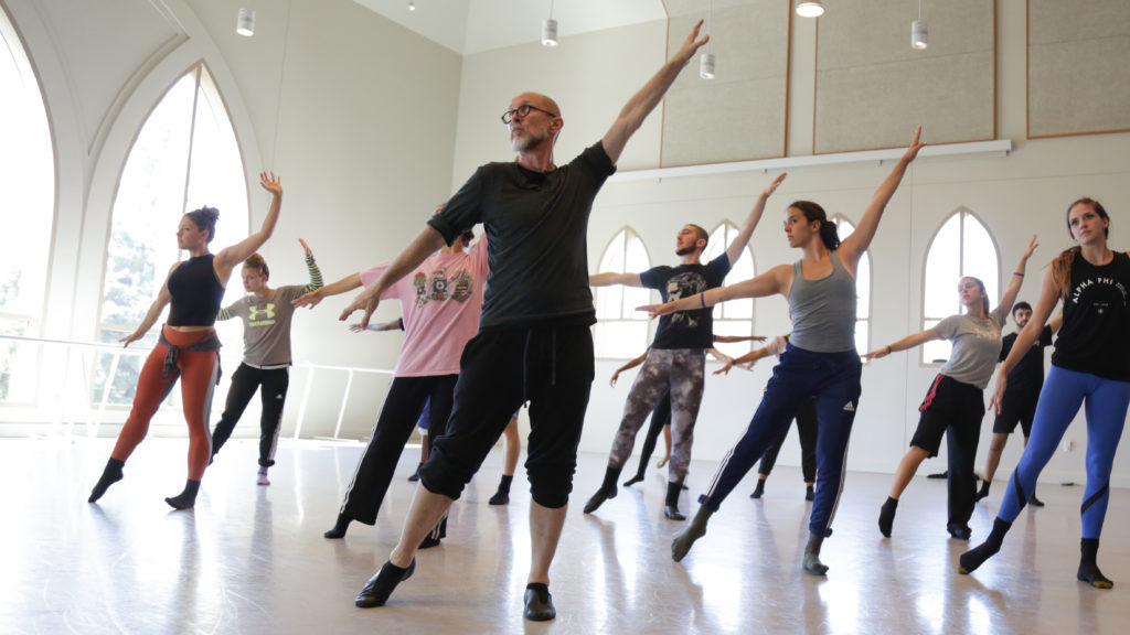 Patrick Corbin in rehearsal with BFA students