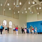 BFA students dance in pointe shoes in the studio.
