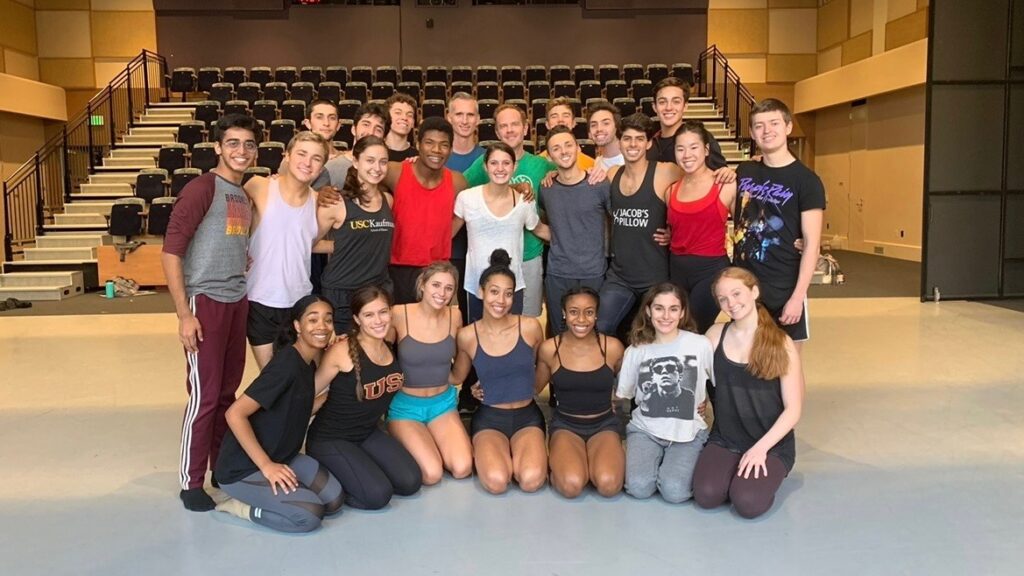 The Class of 2021 in the performance space at the Glorya Kaufman International Dance Center.