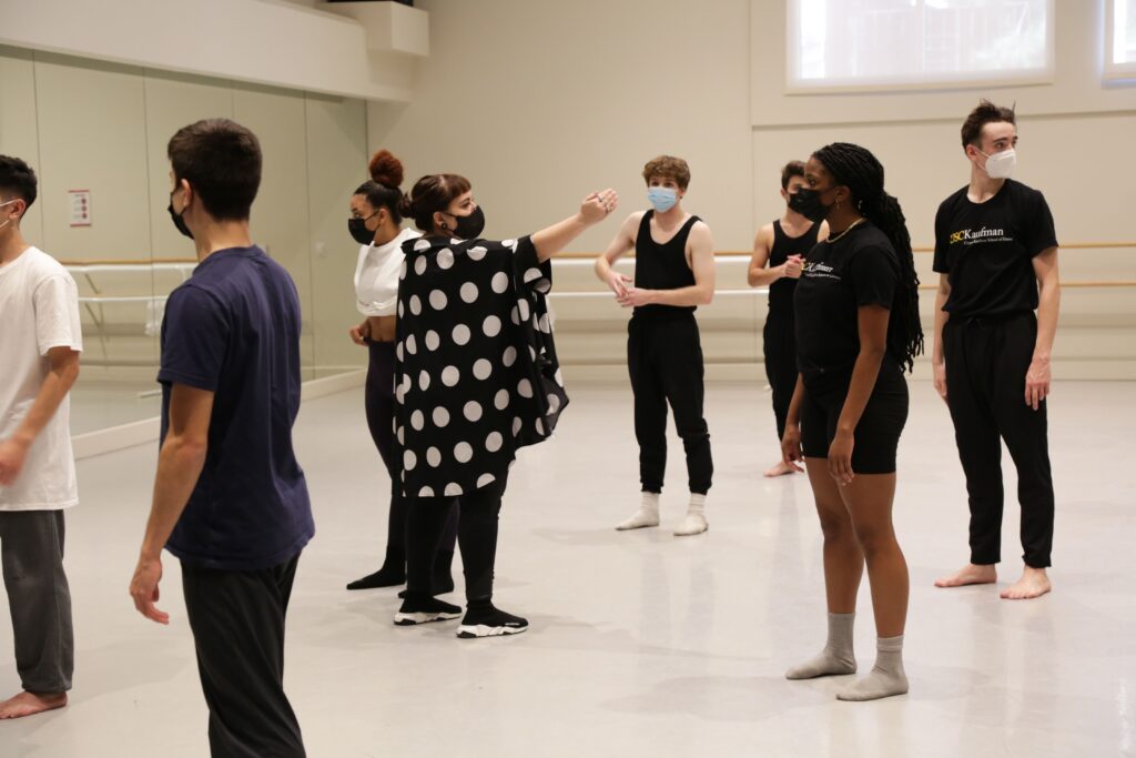 students in a studio rehearsing for Tessandra Chavez