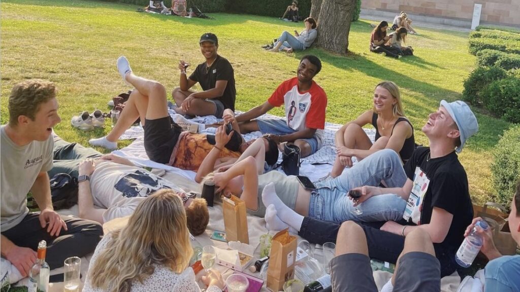 BFA students having a picnic