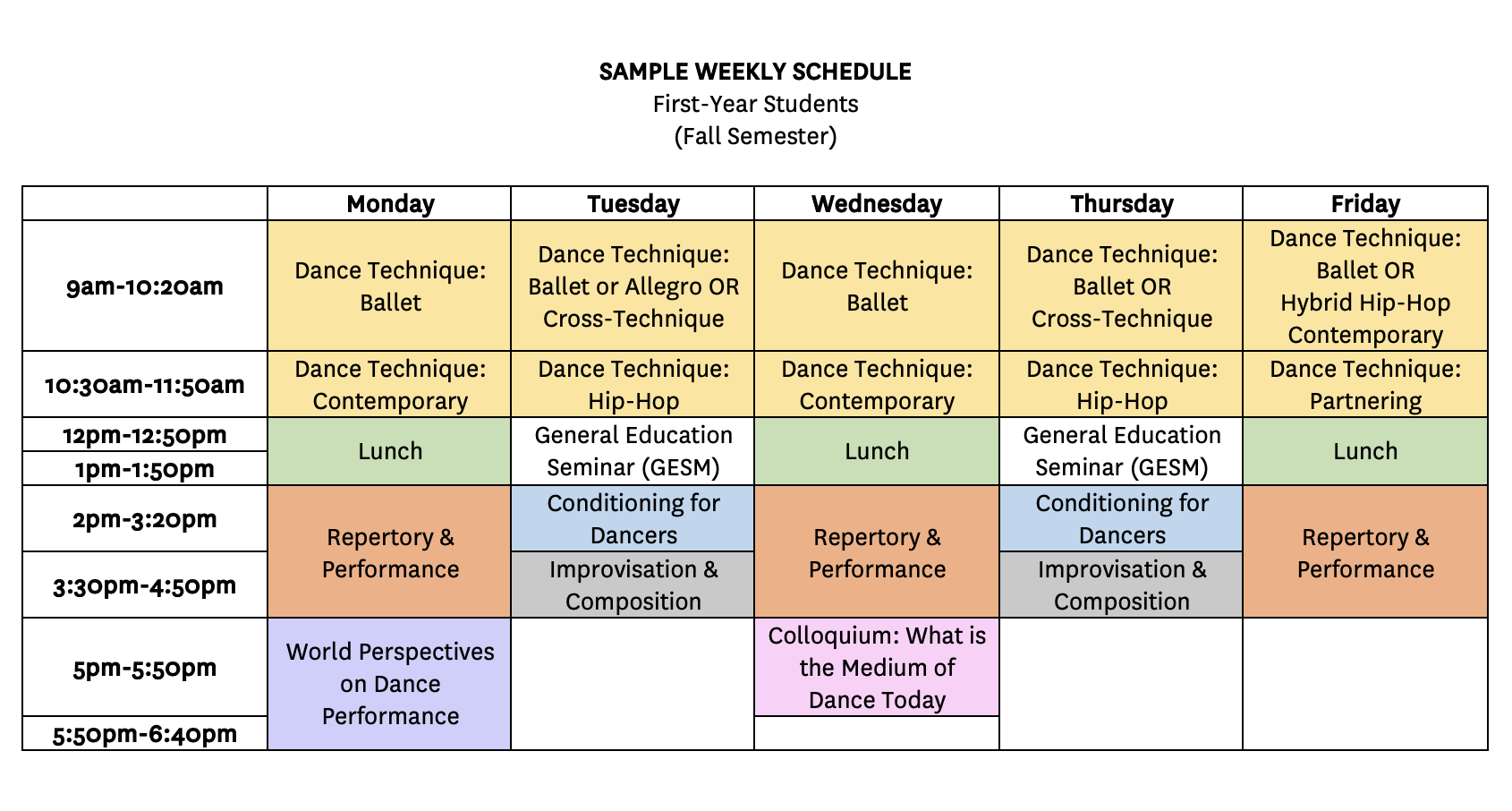 Dance Year Schedule and Registrations — Erasmus Dance Society