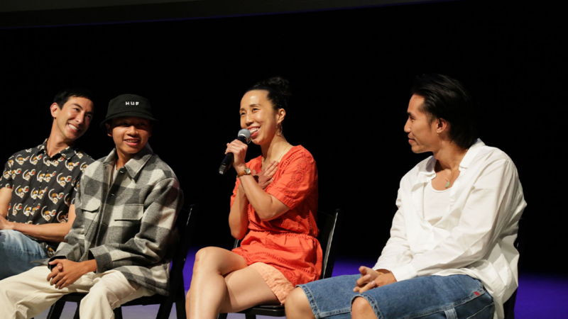 Peter Chu, Ryan Phuong, Tiffany Bong and Max Pham sit on a panel