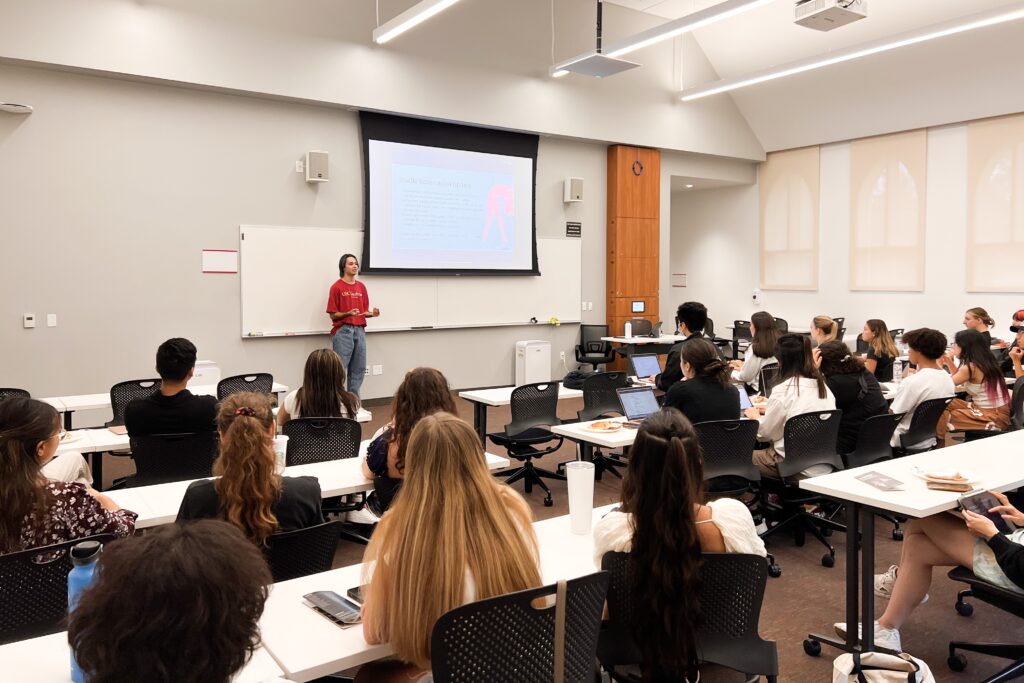 students sitting in a classroom at USC Kaufman