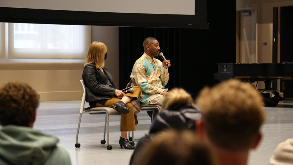 USC Kaufman Dean Julia Ritter and Choreographer Kyle Abraham.