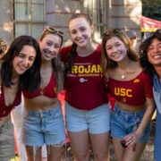 Photo of USC Kaufman BFA students enjoying Trojan Family Weekend | Photo by Hayden Rivas