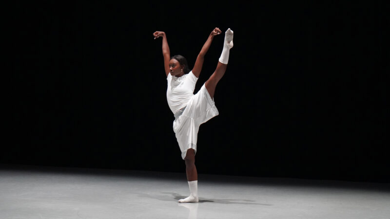 Onye Stevenson (BFA '25) performs a solo work during Senior Spotlights 2025 | Photo by Rhaine Marquardt (BFA '26)