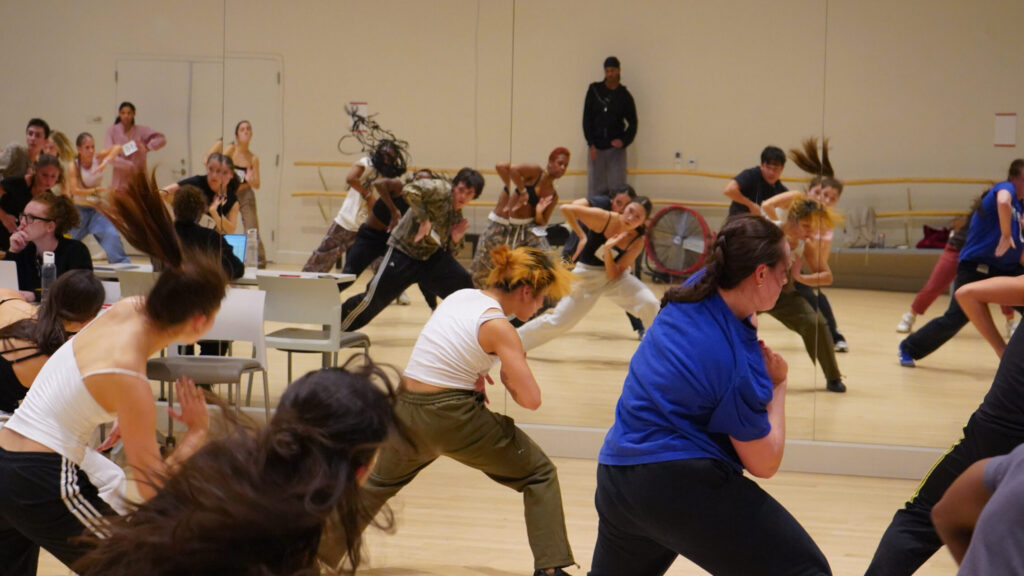 USC Kaufman BFA students auditioning for Jakevis Thomason's new work | Photo by Diego Lopez