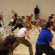 USC Kaufman BFA students auditioning for Jakevis Thomason's new work | Photo by Diego Lopez