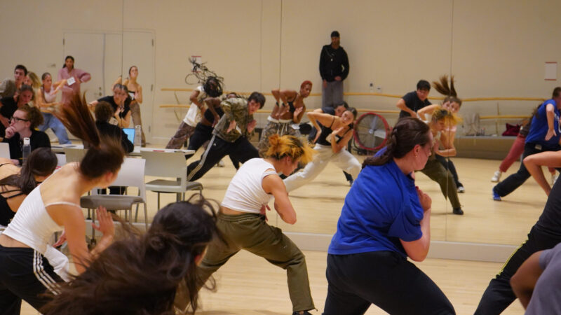 USC Kaufman BFA students auditioning for Jakevis Thomason's new work | Photo by Diego Lopez