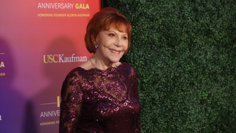 Glorya Kaufman arrives at the USC Kaufman School 10th annniversary celebration in May. (USC Photo/Greg Grudt)