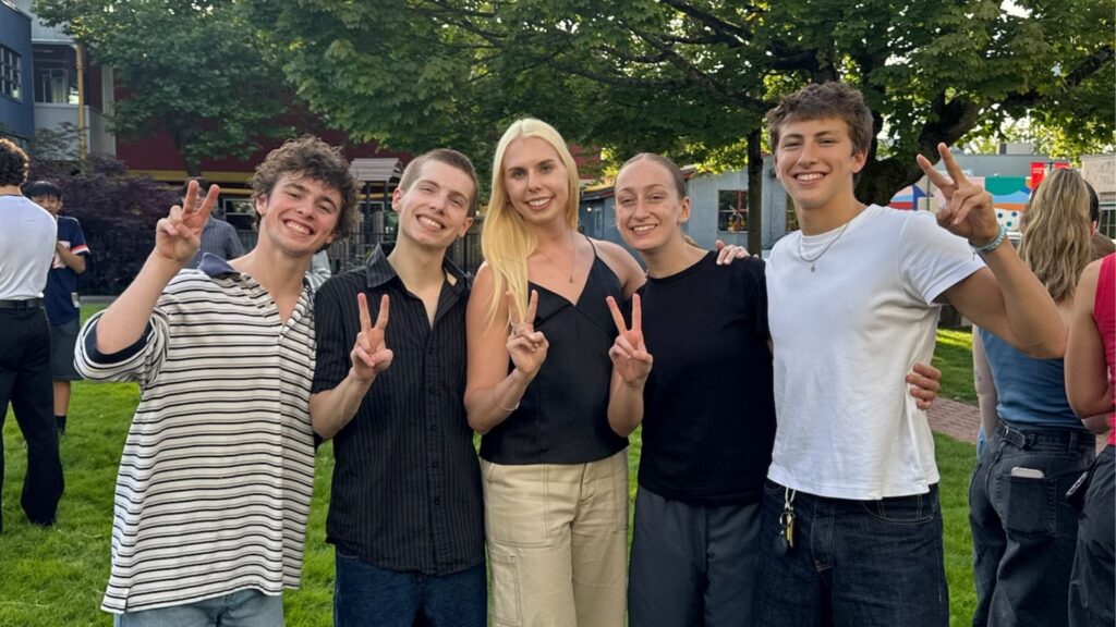 Avery Zerr (BFA '26) at the Ballet BC 44 Summer Intensive with fellow USC Kaufman students and alum