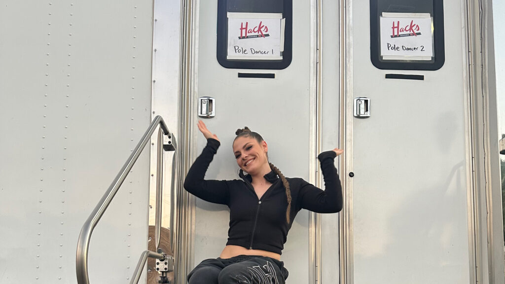 Helen "Shimmey" Gratch on the set of HBO's "Hacks" | Photo courtesy of Shimmey